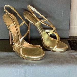 Alexander McQueen  Gold sandals